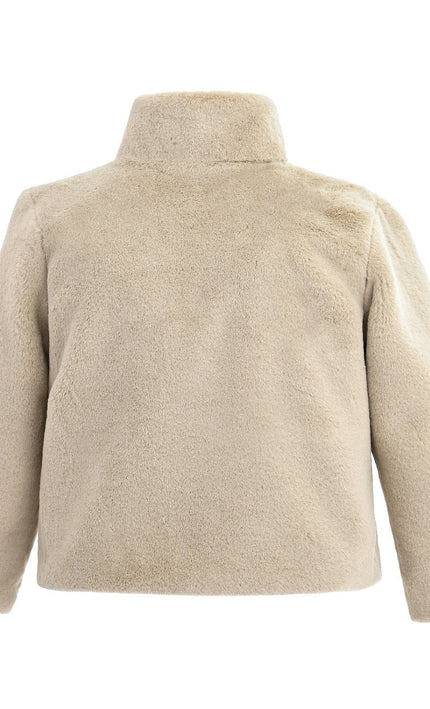 kids atelier tulleen Beige Plush Asymmetrical Coat