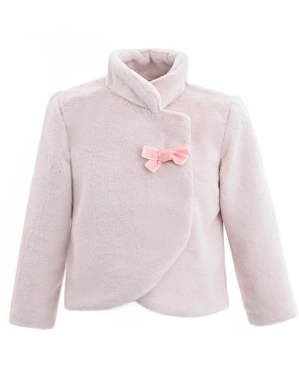 kids atelier tulleen Pink Plush Asymmetrical Coat