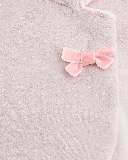 kids atelier tulleen Pink Plush Asymmetrical Coat