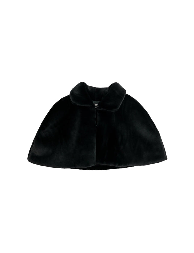 kids atelier tulleen Black Faux Fur Cape