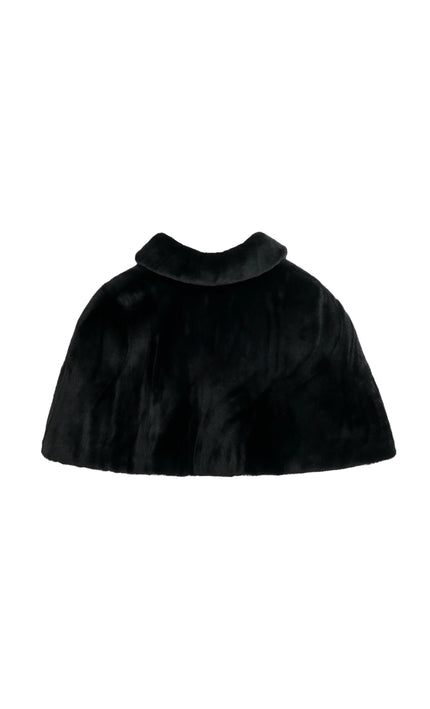 kids atelier tulleen black faux fur cape