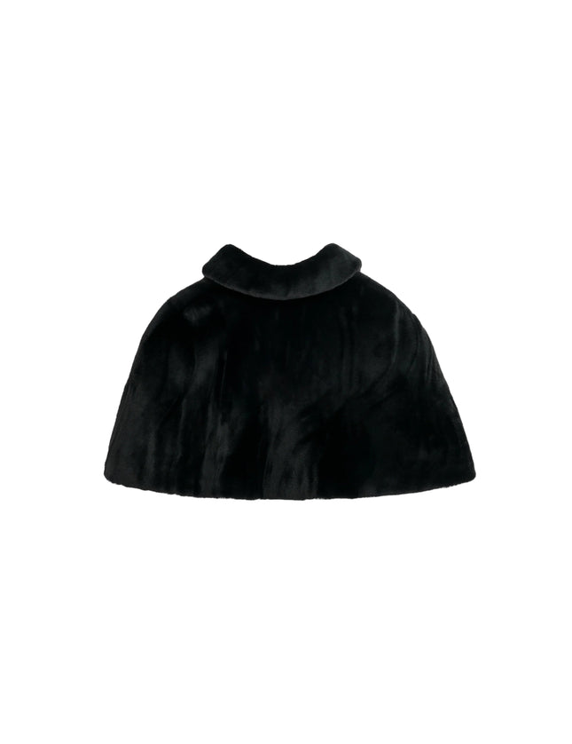 kids atelier tulleen black faux fur cape