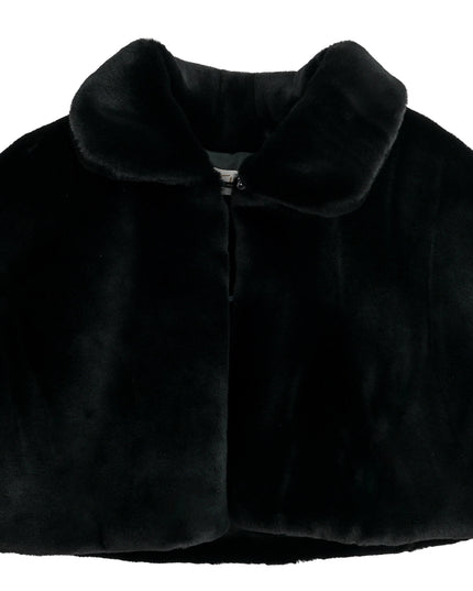kids atelier tulleen black faux fur cape