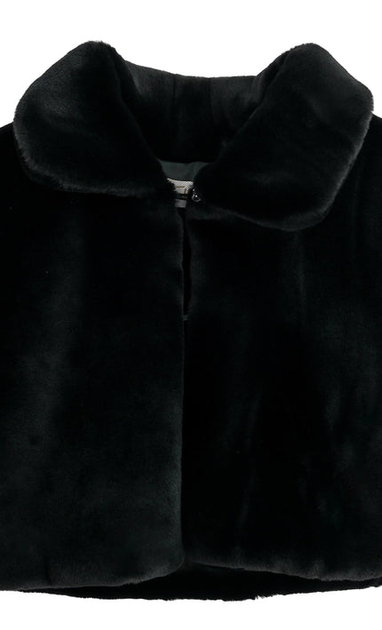 kids atelier tulleen black faux fur cape
