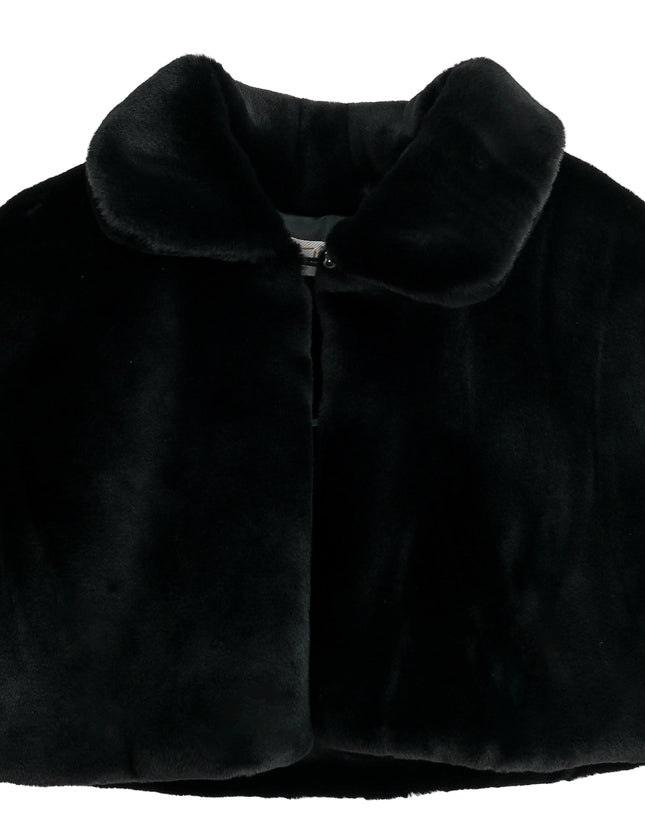 kids atelier tulleen black faux fur cape
