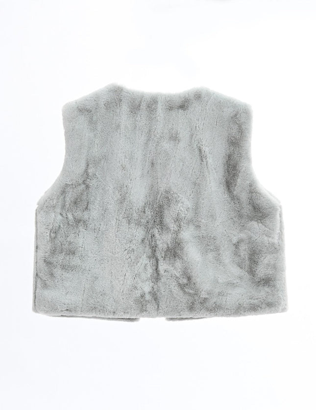 Kids atelier tulleen gray Plush Fur Vest
