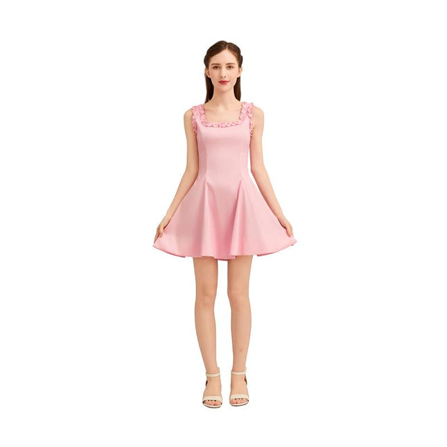 Light Pink Ruffle Strap Dress
