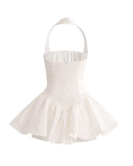 kids atelier tulleen White Halter Flared Dress