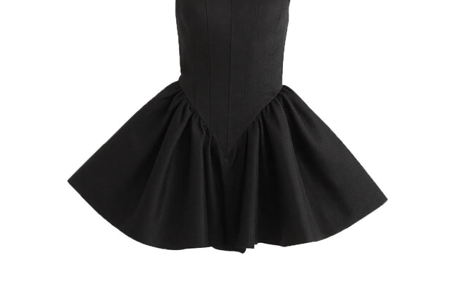 kids atelier tulleen Black Square-Neck Flared Dress