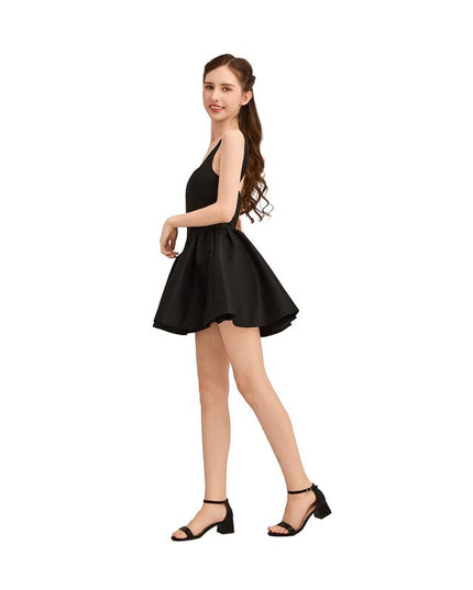 kids atelier tulleen Black Square-Neck Flared Dress