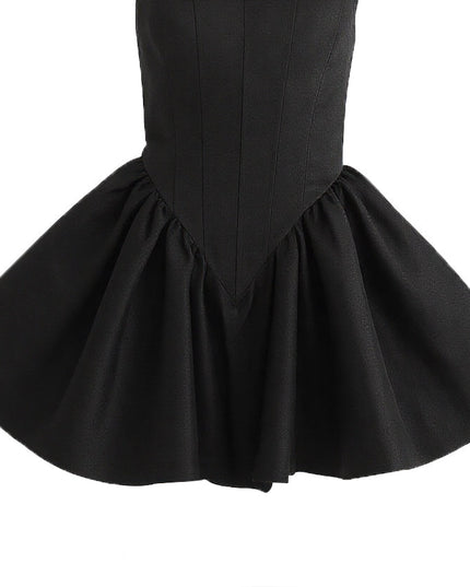 kids atelier tulleen Black Square-Neck Flared Dress
