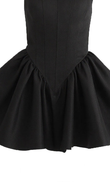 kids atelier tulleen Black Square-Neck Flared Dress