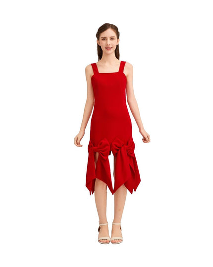 kids atelier tulleen Radiant Red Bow-Tail Dress