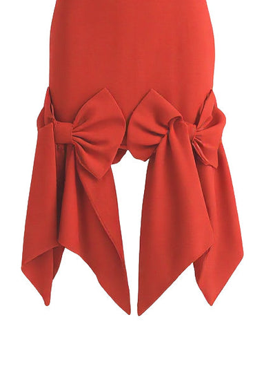 kids atelier tulleen Radiant Red Bow-Tail Dress