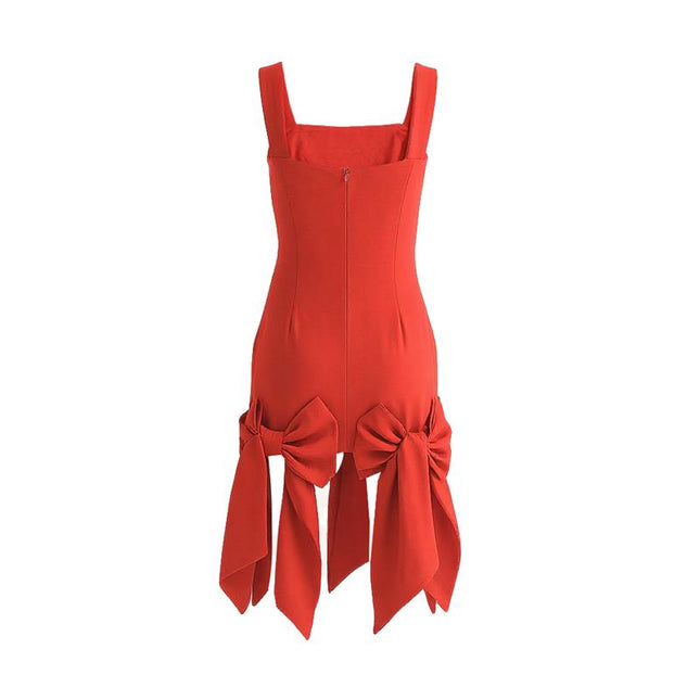 kids atelier tulleen Radiant Red Bow-Tail Dress