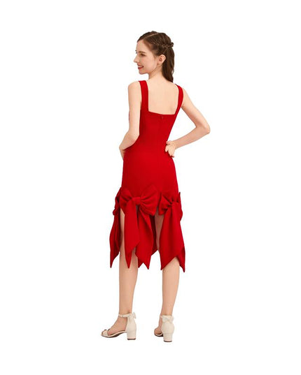 kids atelier tulleen Radiant Red Bow-Tail Dress