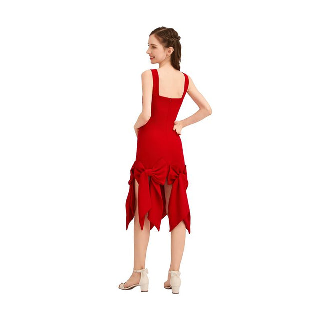 kids atelier tulleen Radiant Red Bow-Tail Dress