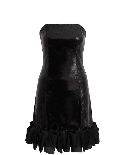 kids atelier tulleen Black Satin Strapless Dress
