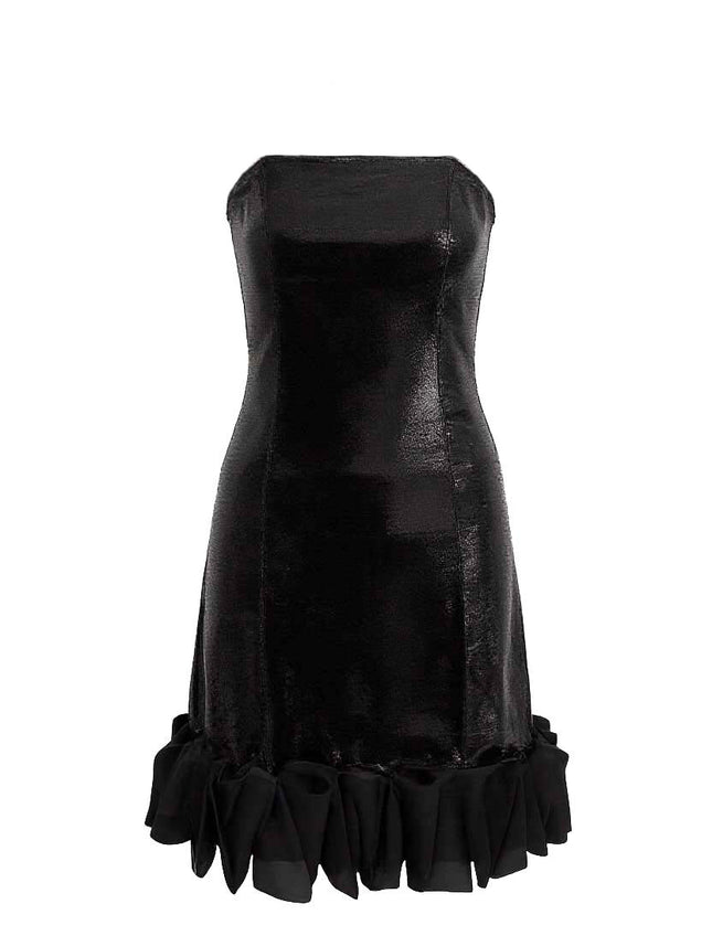 kids atelier tulleen Black Satin Strapless Dress