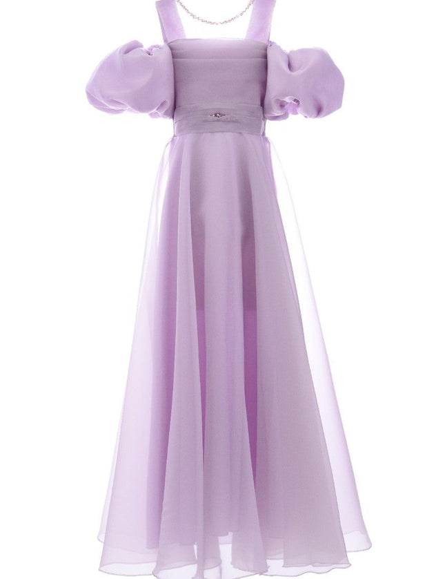 kids atelier tulleen Lavender Thea Puff-Sleeve Dress