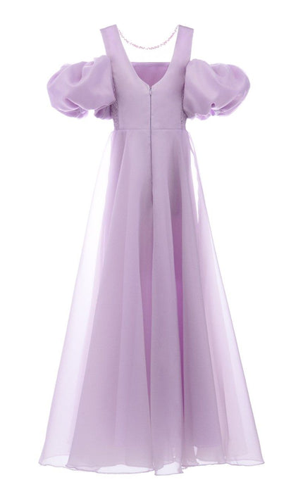 kids atelier tulleen Lavender Thea Puff-Sleeve Dress