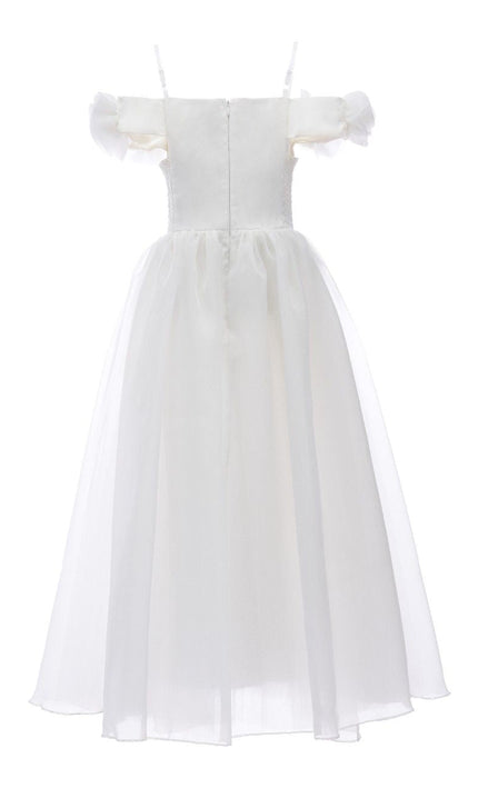 kids atelier tulleen Ivory Chloe Rose Appliqué Tulle Dress