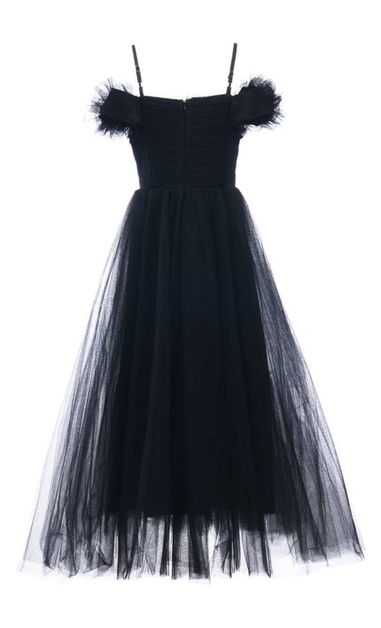 kids atelier tulleen Black Lilo Floral Tulle Gown