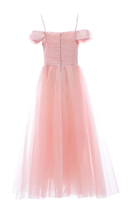 kids atelier tulleen Pink Lilo Floral Tulle Gown