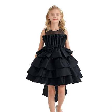 kids atelier tulleen Black Tiered Bow Dress