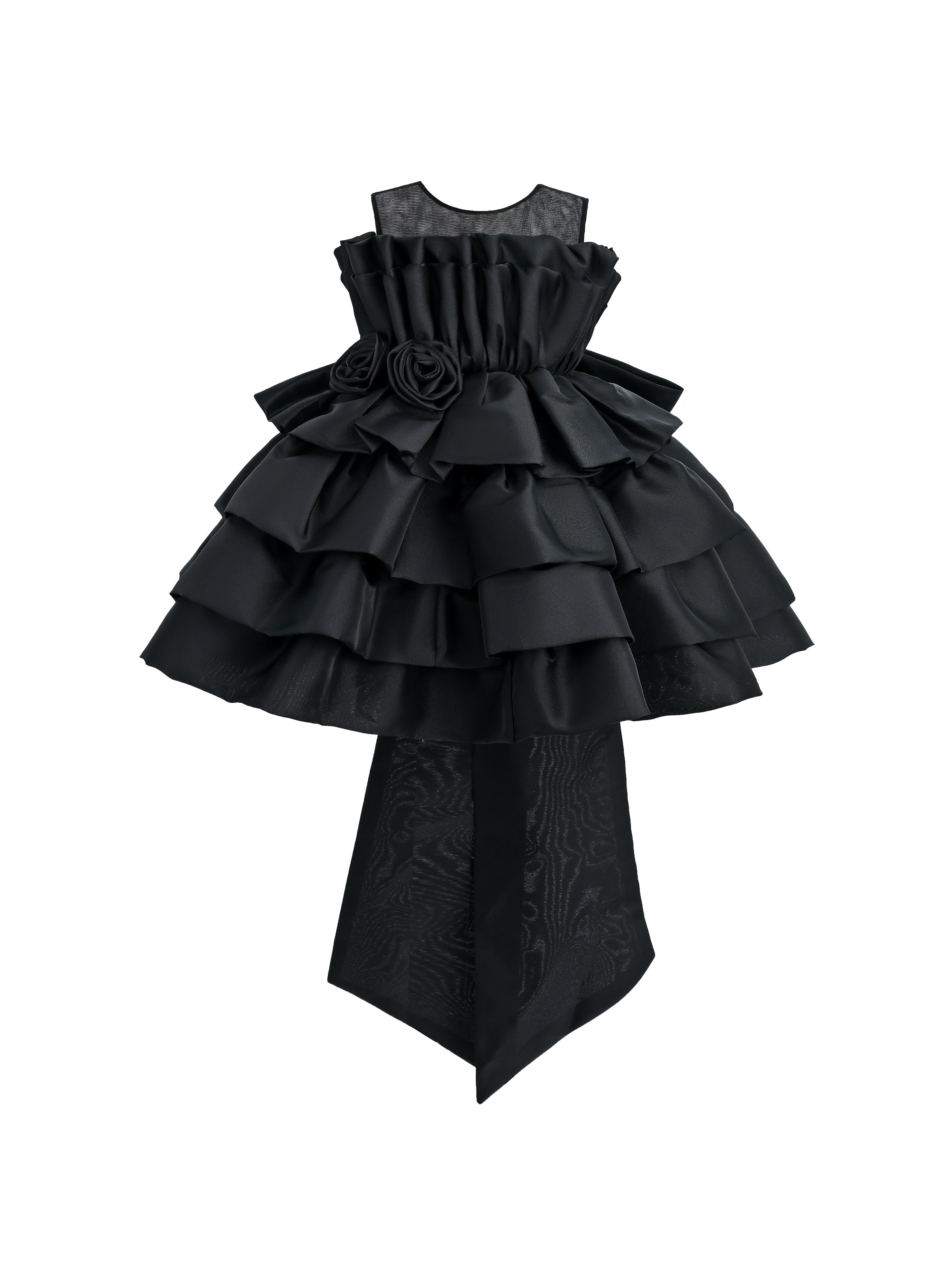 black tiered tulle dress Black Tiered Bow Dress 1Y/2Y / Black