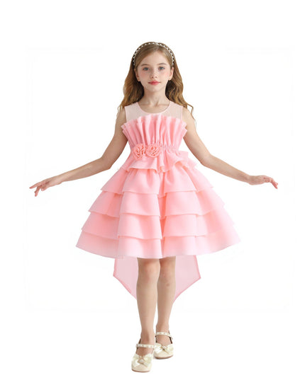 kids atelier tulleen Pink Tiered Bow Dress