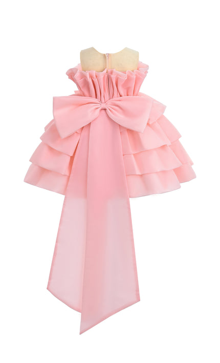kids atelier tulleen Pink Tiered Bow Dress