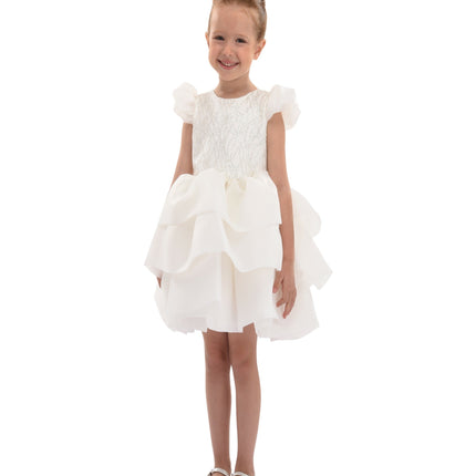 White Collina Teacup Ruffle Dress