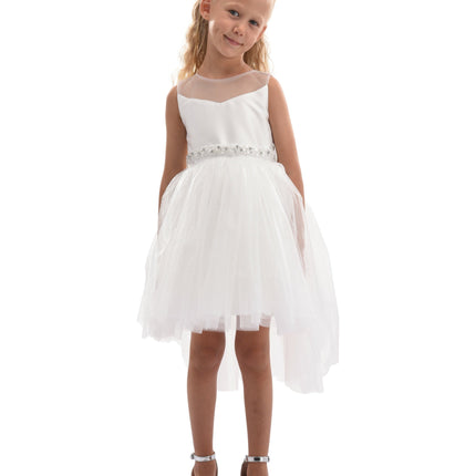 White Sabrina Glitter Tulle Dress