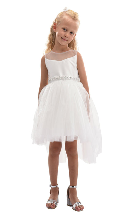 White Sabrina Glitter Tulle Dress