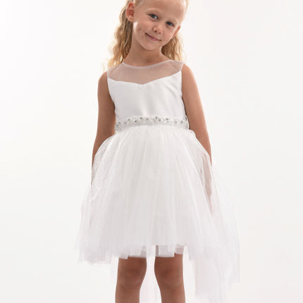 White Sabrina Glitter Tulle Dress