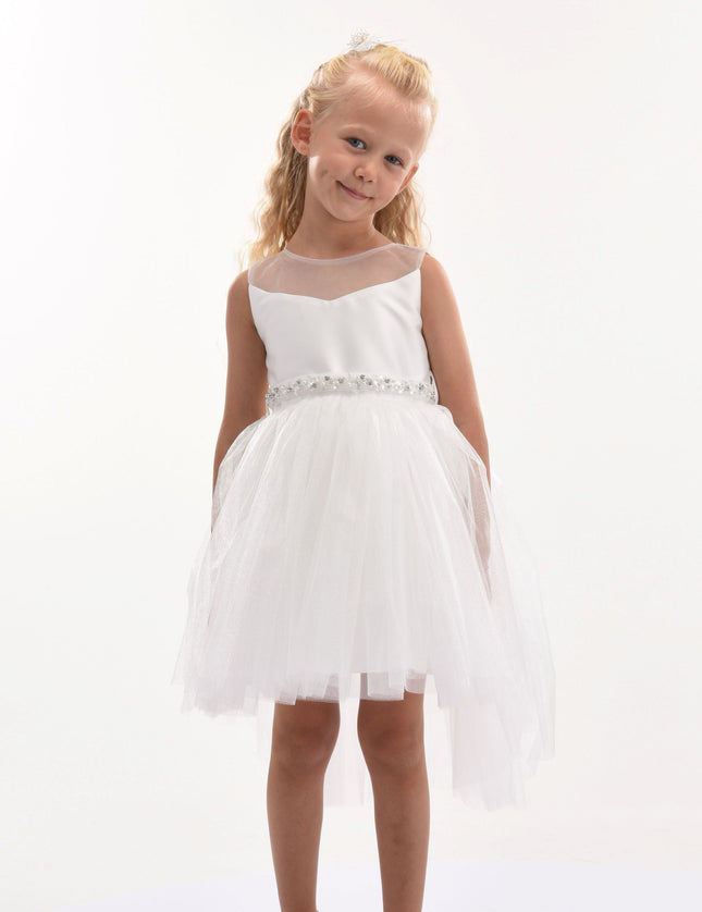White Sabrina Glitter Tulle Dress