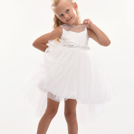 White Sabrina Glitter Tulle Dress