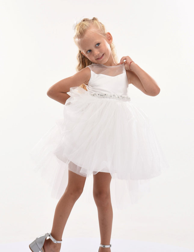 White Sabrina Glitter Tulle Dress