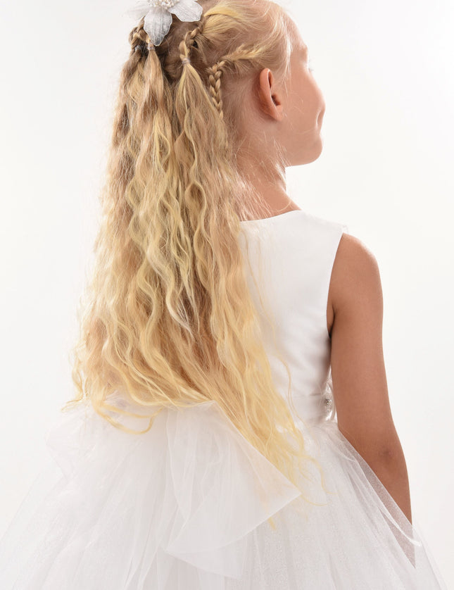 White Sabrina Glitter Tulle Dress