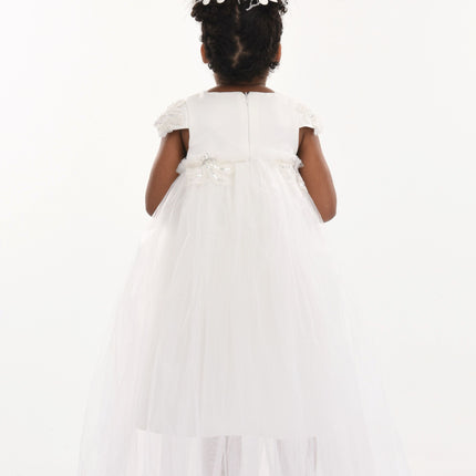 White Solana Floral Overlay Dress