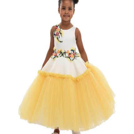 Yellow Aquino Floral Garden Dress