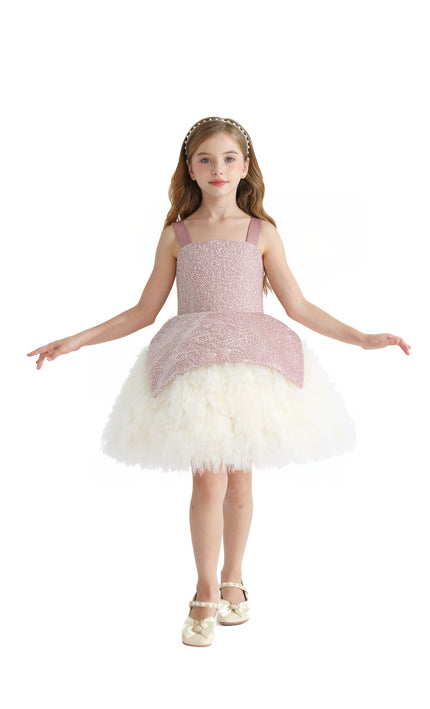 kids atelier tulleen Pink Glitter & Tulle Celebration Dress