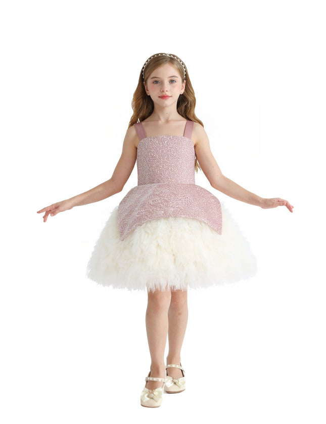 kids atelier tulleen Pink Glitter & Tulle Celebration Dress