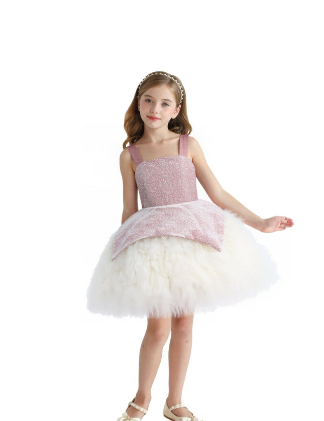 kids atelier tulleen Pink Glitter & Tulle Celebration Dress