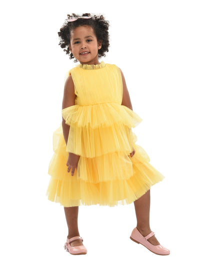 Yellow Farvue Tiered Tulle Dress