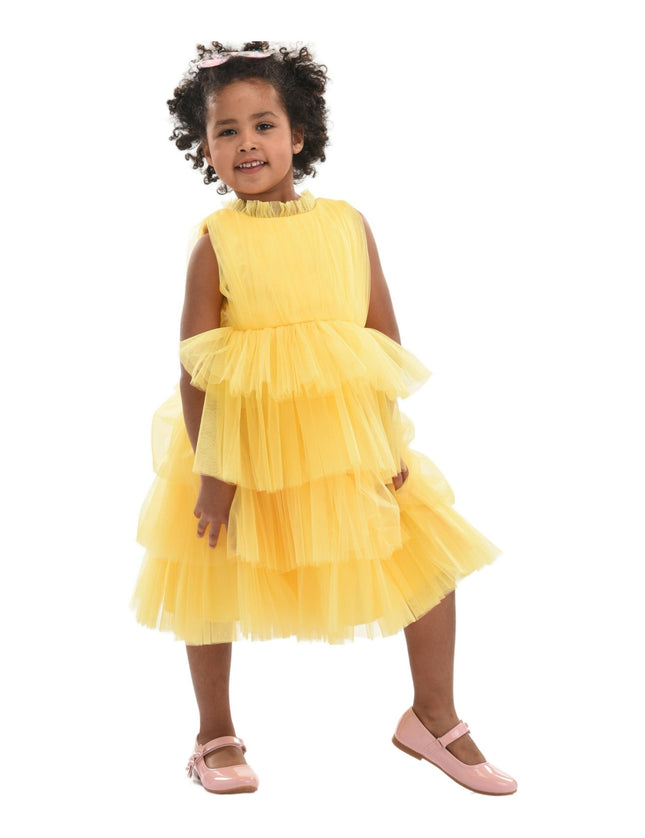 Yellow Farvue Tiered Tulle Dress