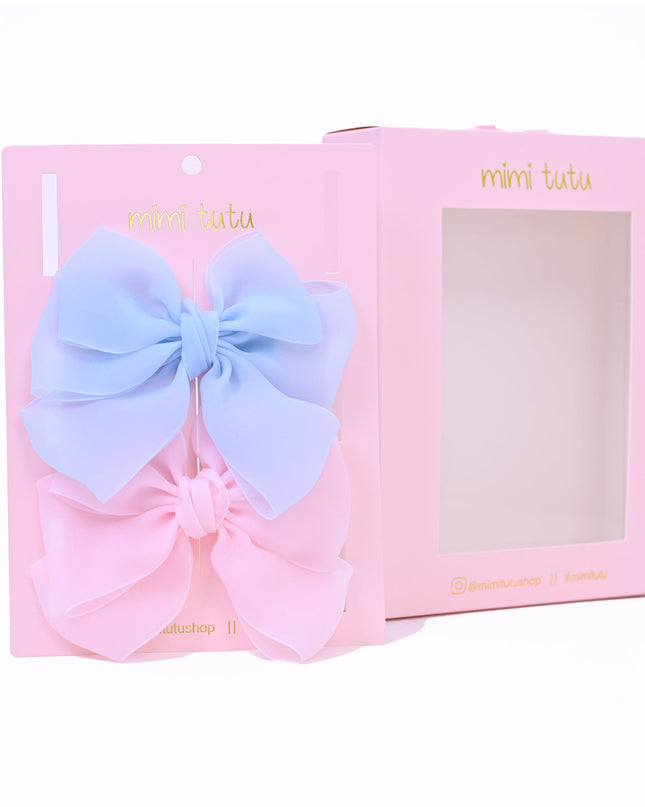 Multicolor Ribbon Bow Hairclip Set