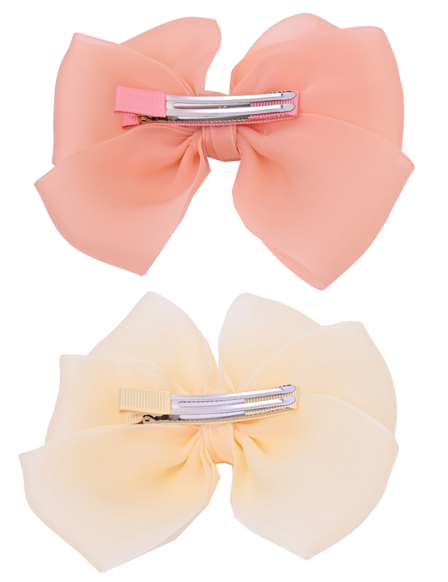 Multicolor Ribbon Bow Hairclip Set