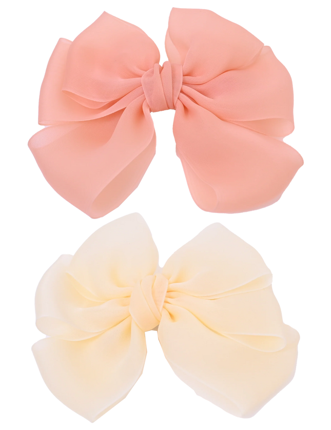 Multicolor Ribbon Bow Hairclip Set